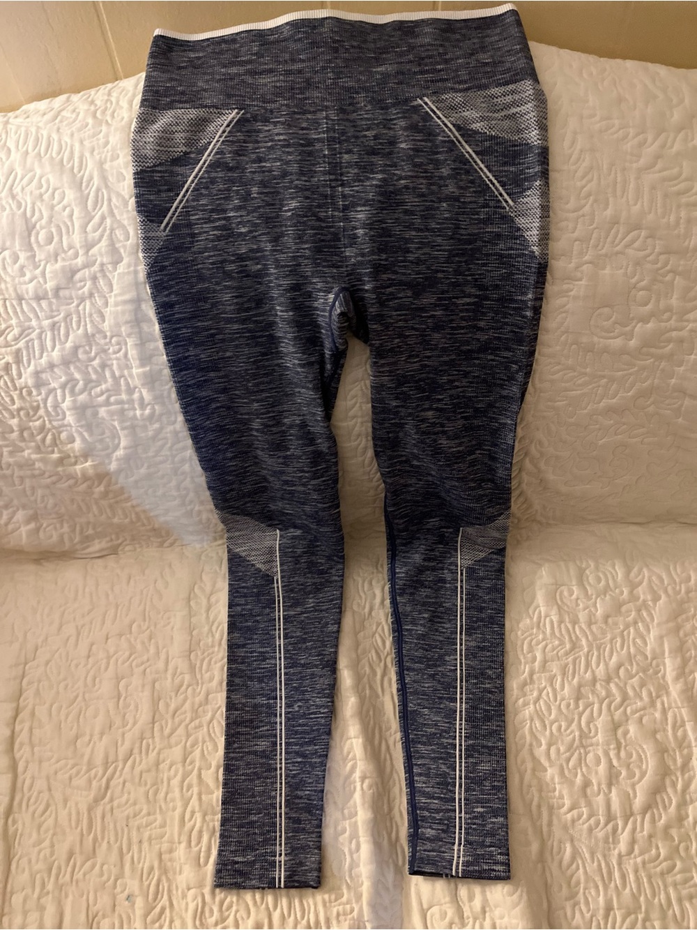 Ryka Navy Space-Dyed Leggings with White Accents